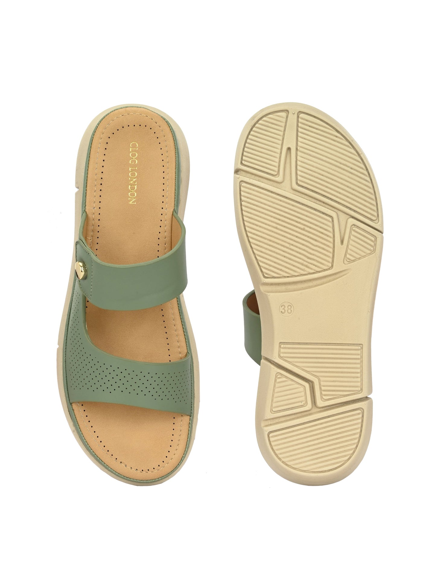 Women Peach Open Toe Comfort Flats