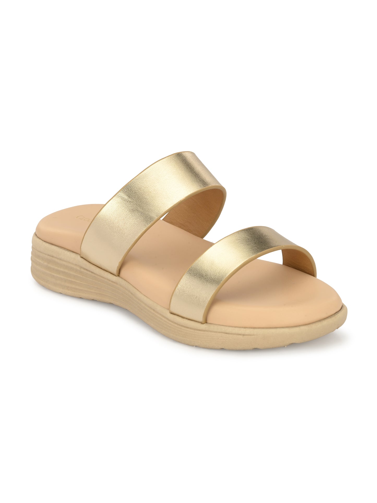 Women Gold Comfortable Sandals Flats