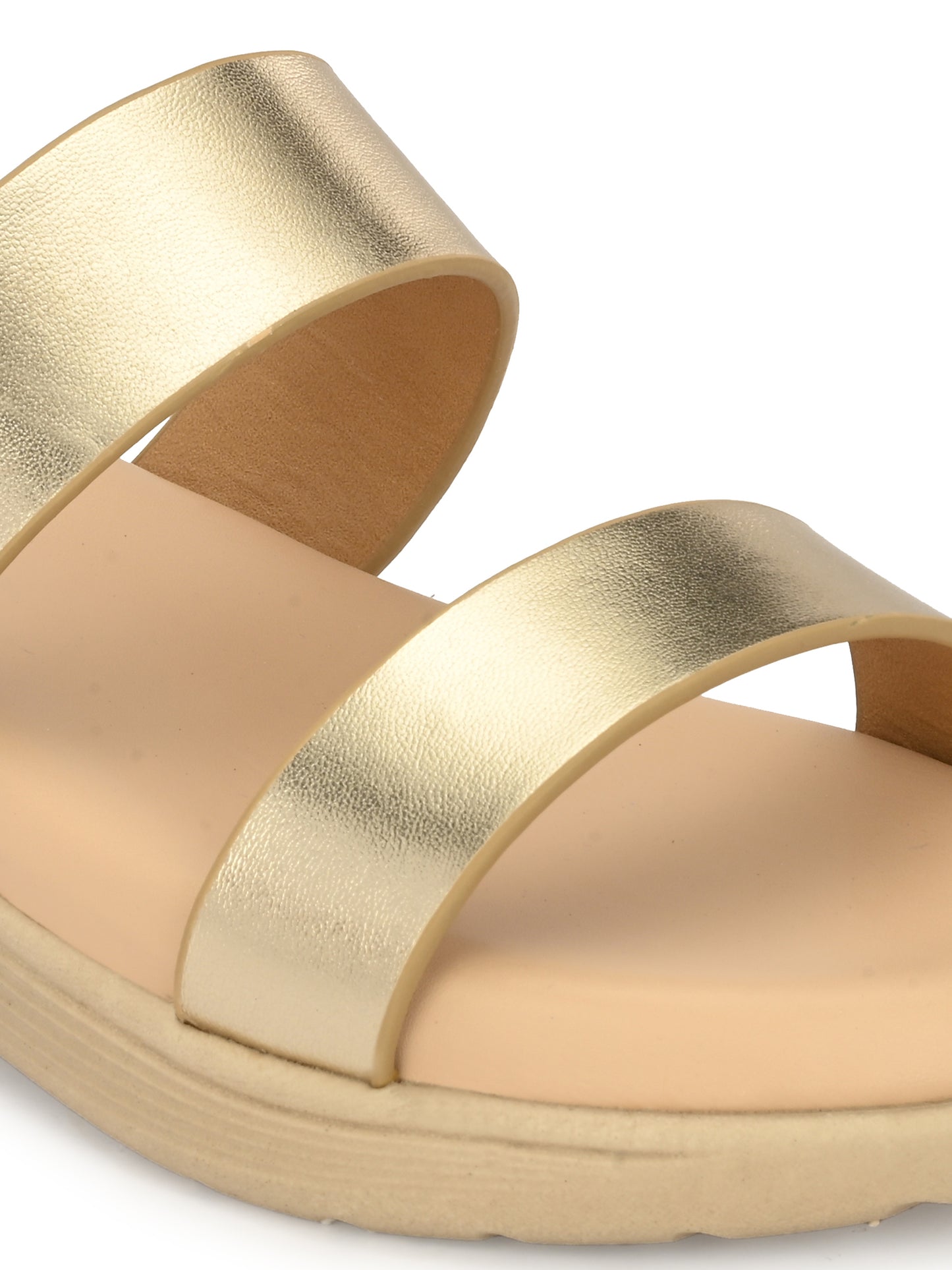 Women Gold Comfortable Sandals Flats