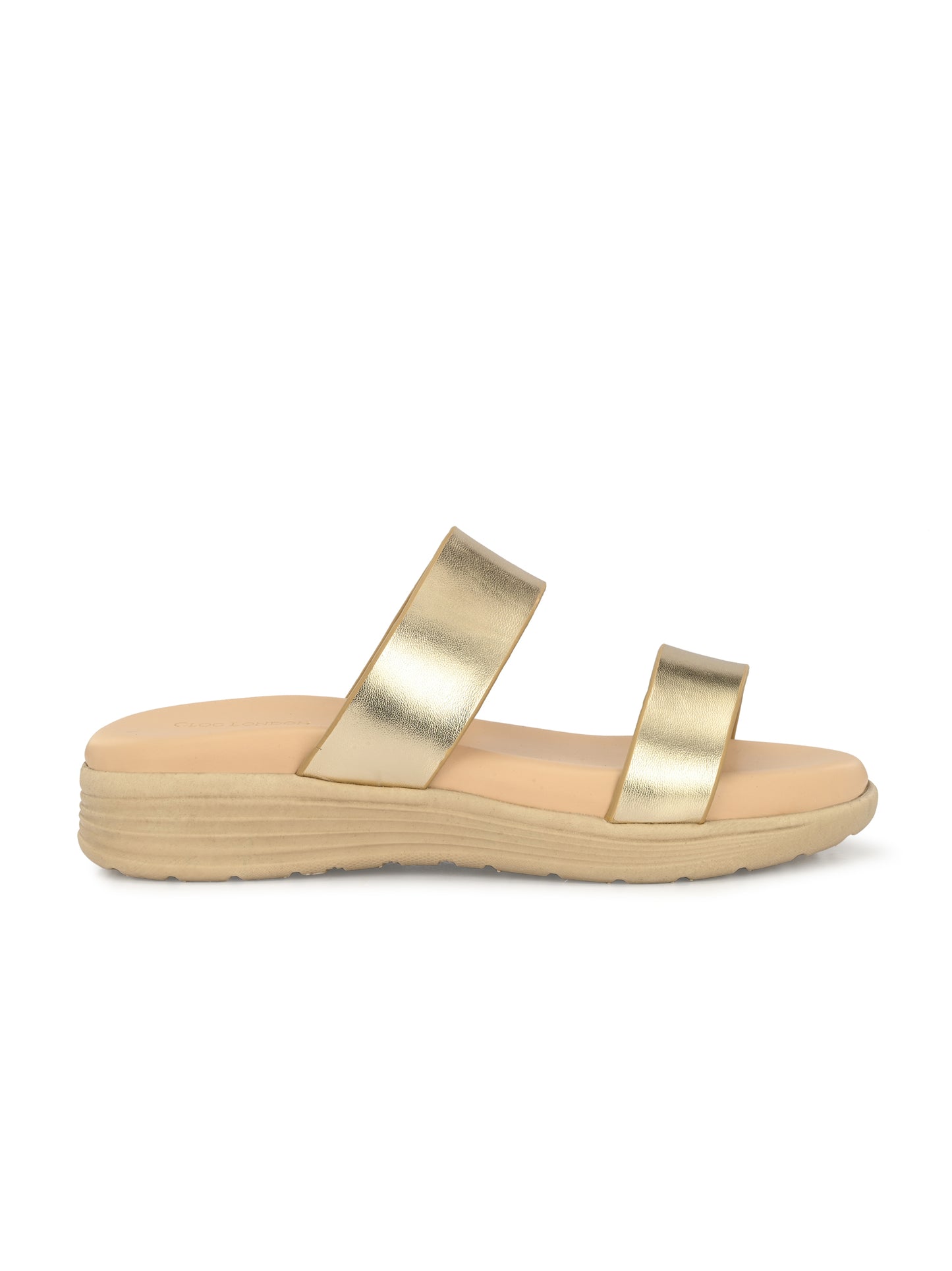 Women Gold Comfortable Sandals Flats