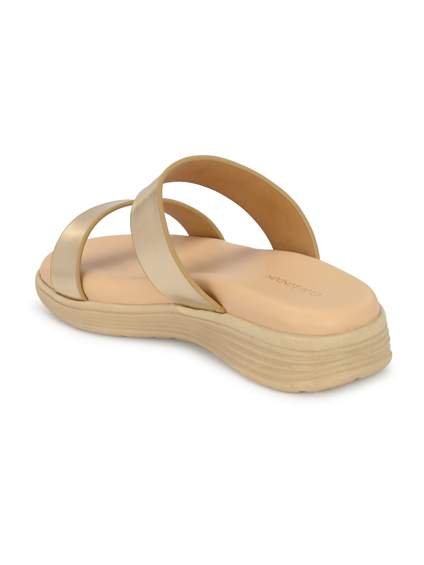Women Gold Comfortable Sandals Flats