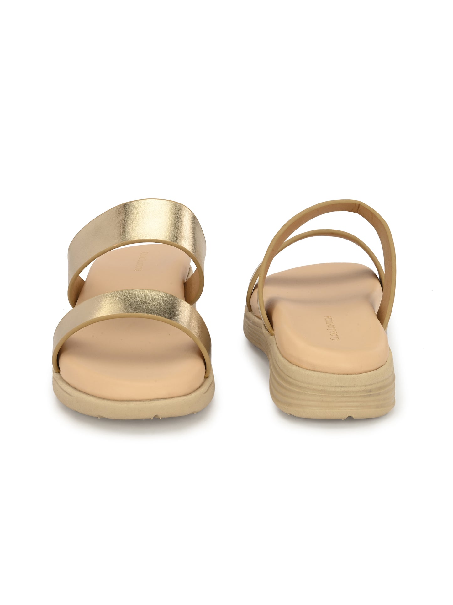Women Gold Comfortable Sandals Flats