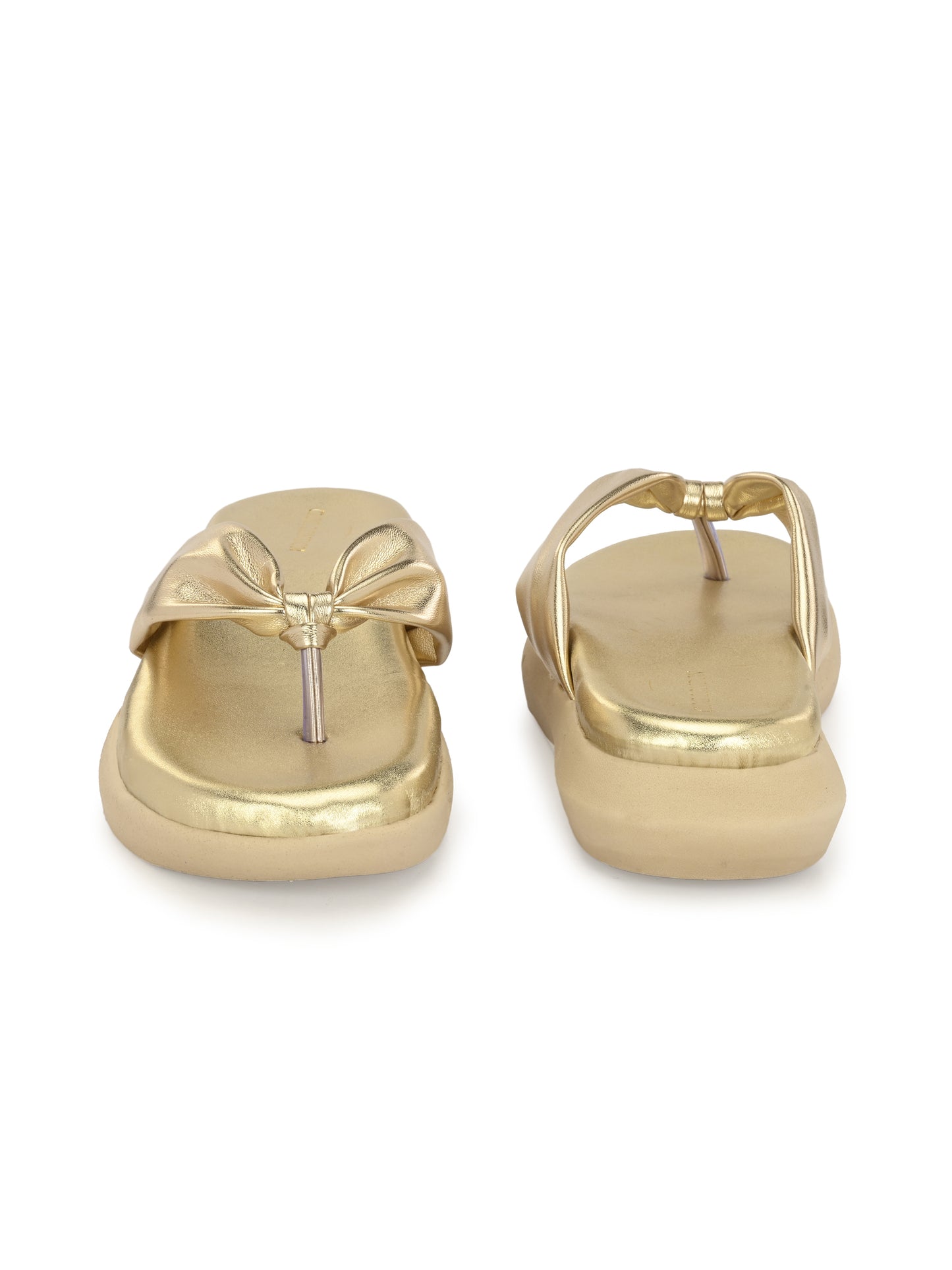 Women Gold Comfortable Flats Sandals