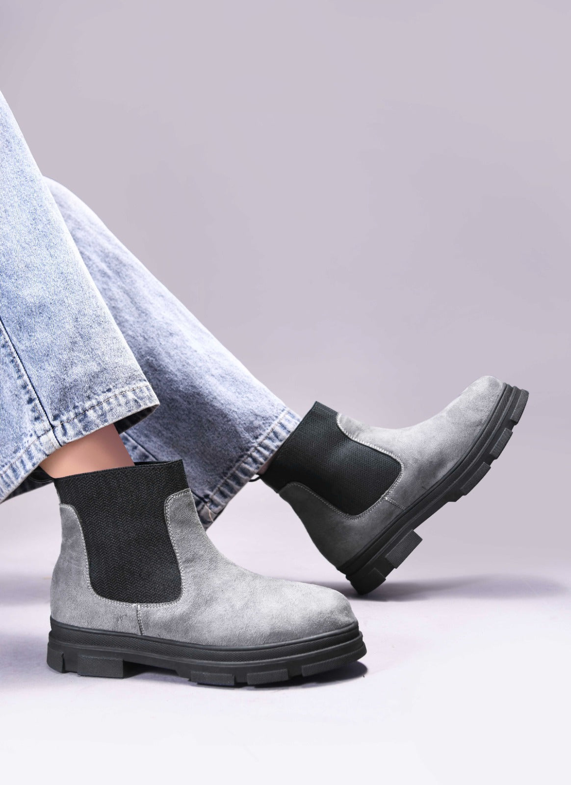 Women Grey Chelsea Boots