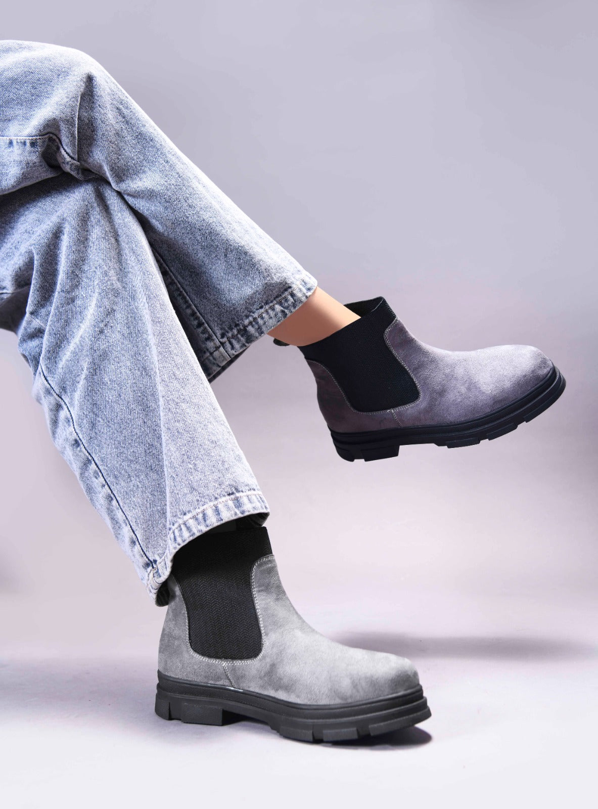 Women Grey Chelsea Boots