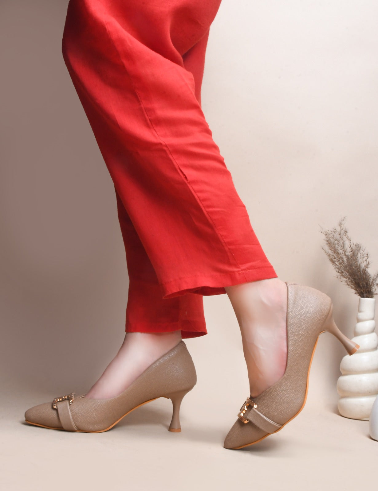 Women Black Slip on Stiletto Heel Pumps Sandals