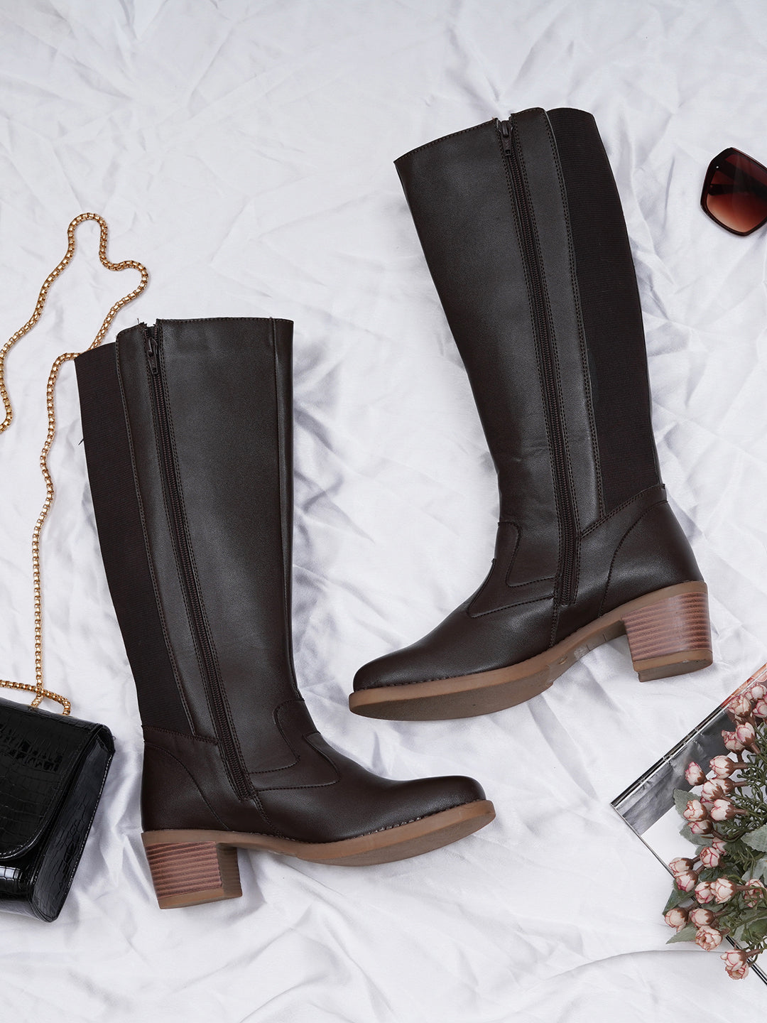 Women Brown Casual Long Boots