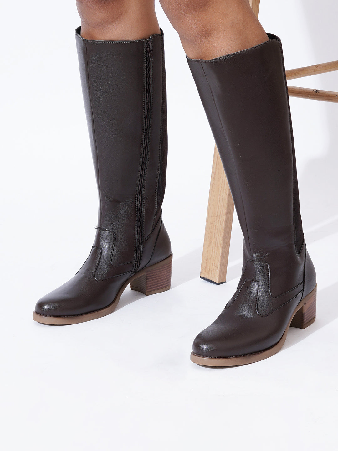 Women Brown Casual Long Boots
