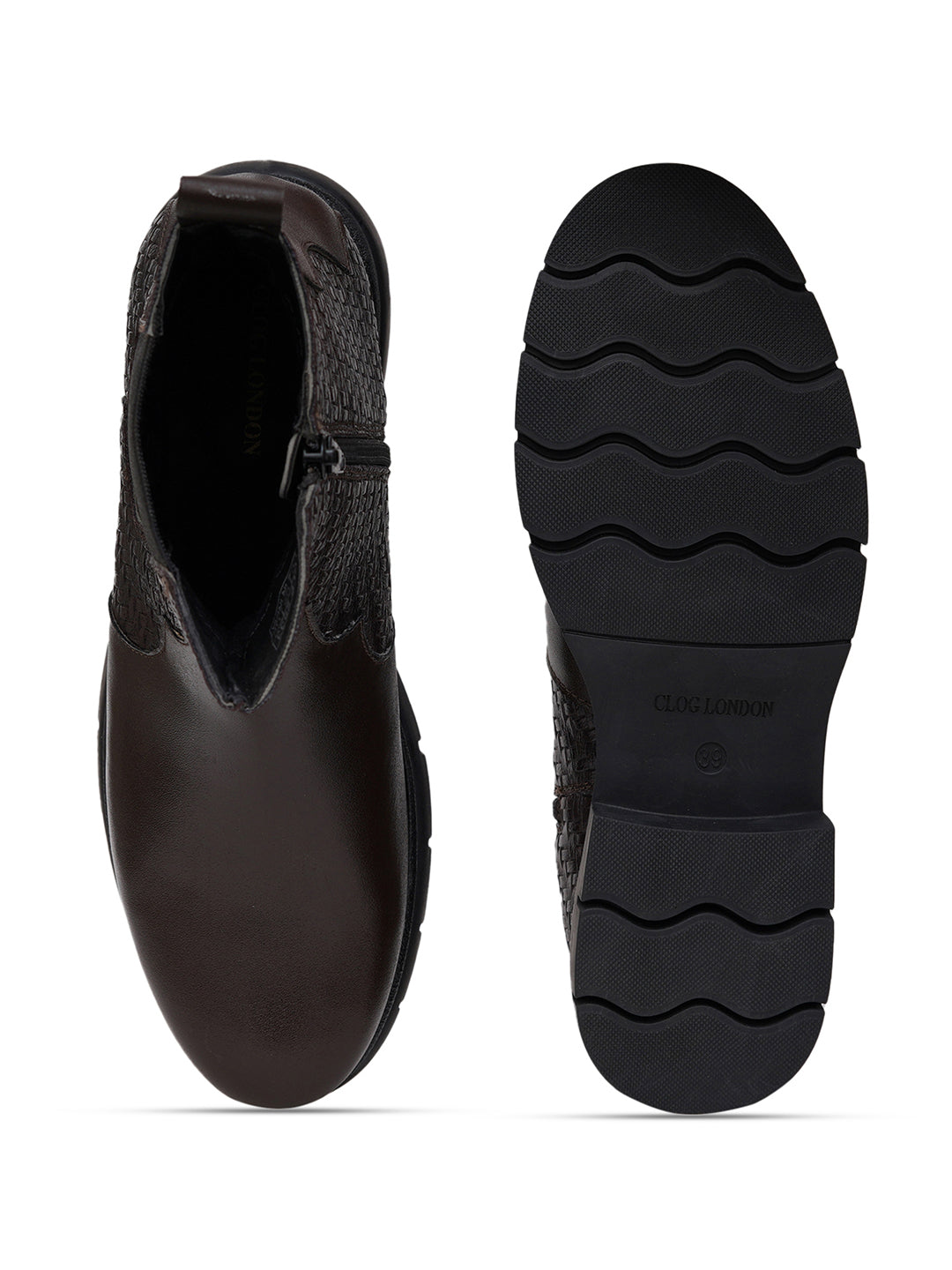 Women Black Textured and Zip Boots