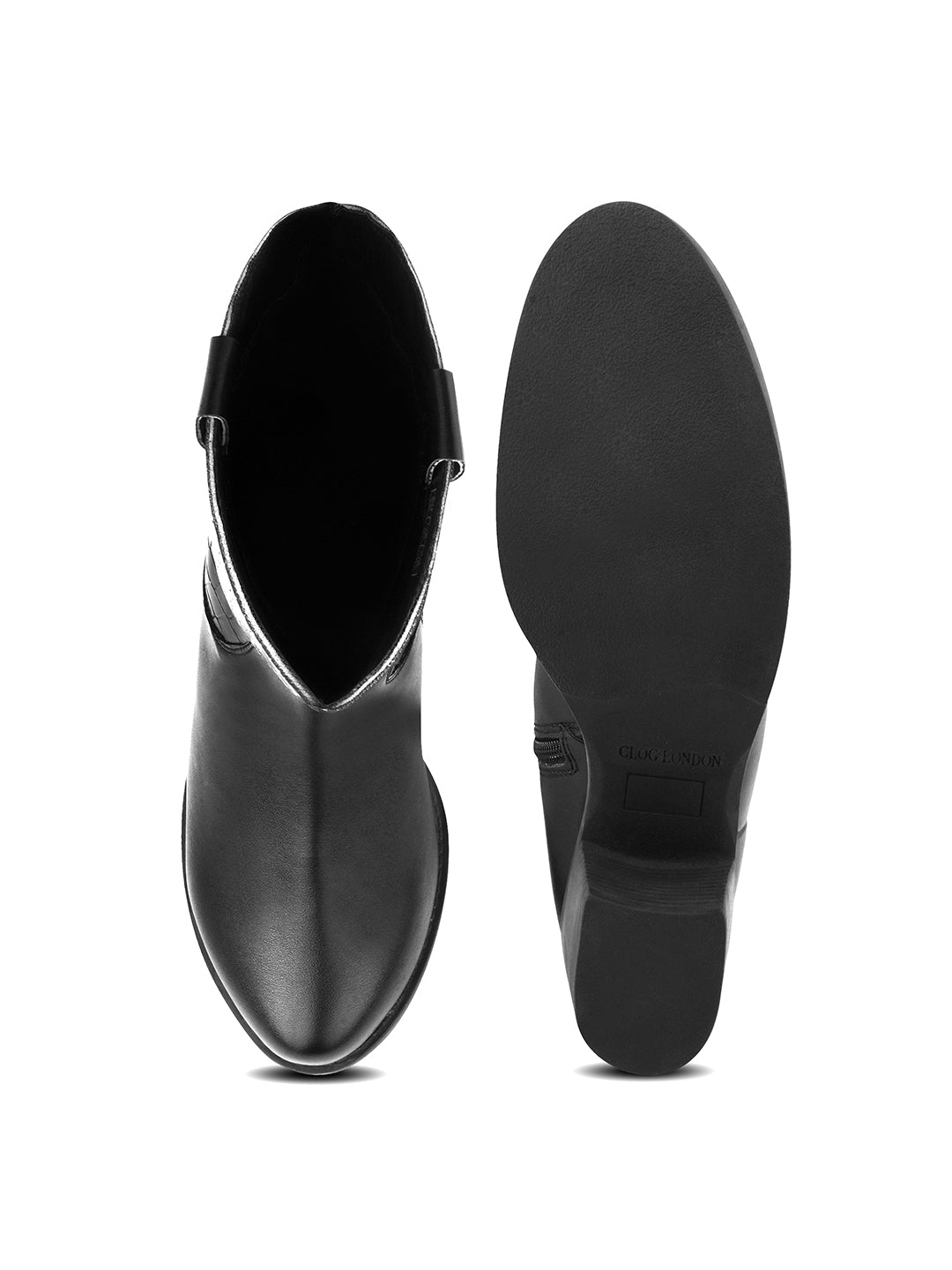 Women Black Ankle Length Side Zipper Boots