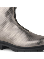 Women Grey Front Zip Boots