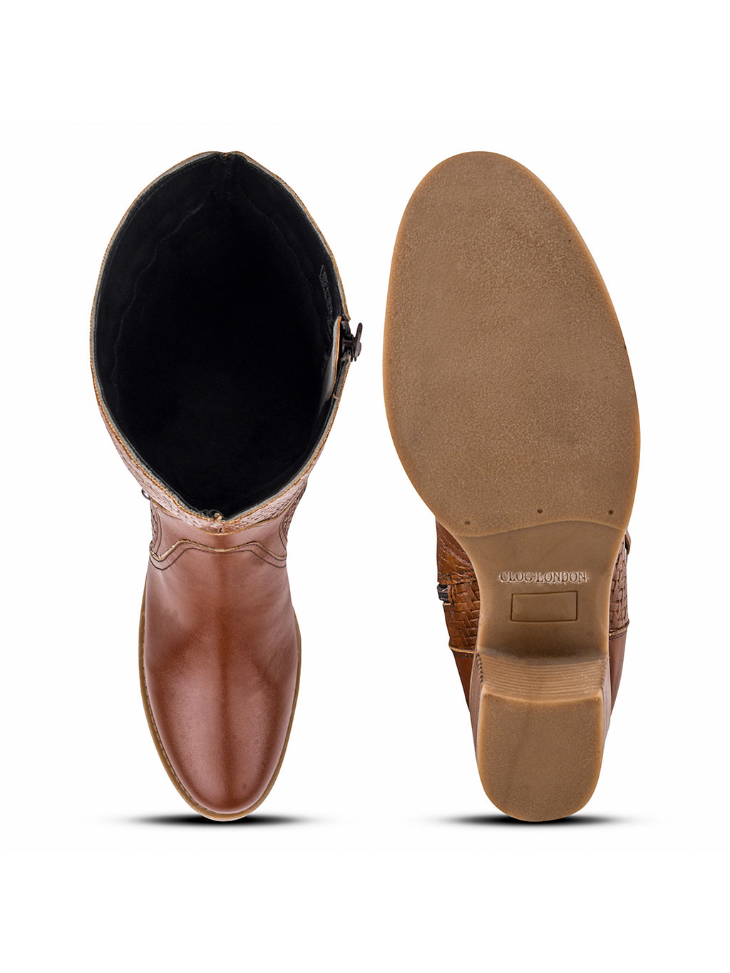 Women Tan Ankle Length Side Zipper Boots