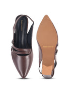 Women Beige Pumps Heeled Sandal with Adjustable Ankle Strap