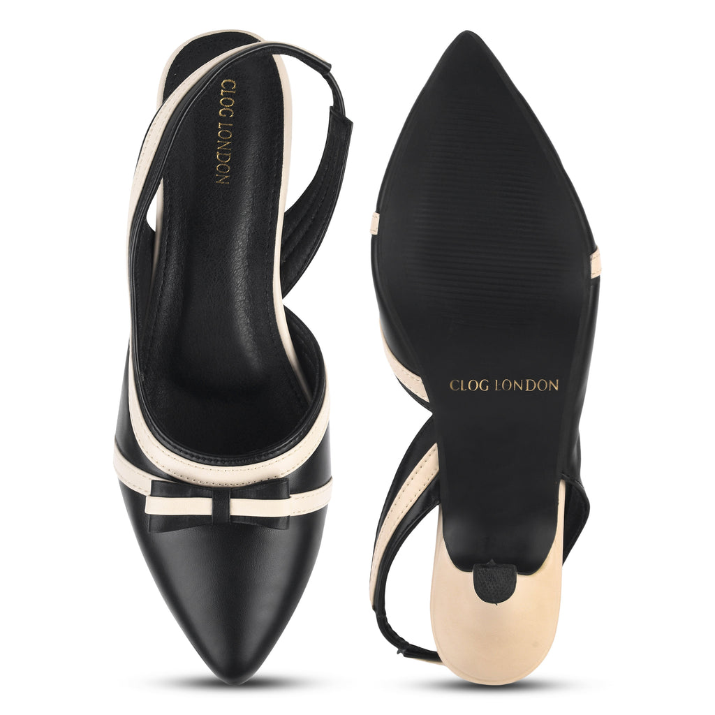 Women Pumps Black Heeled Sandal with Adjustable Ankle Strap