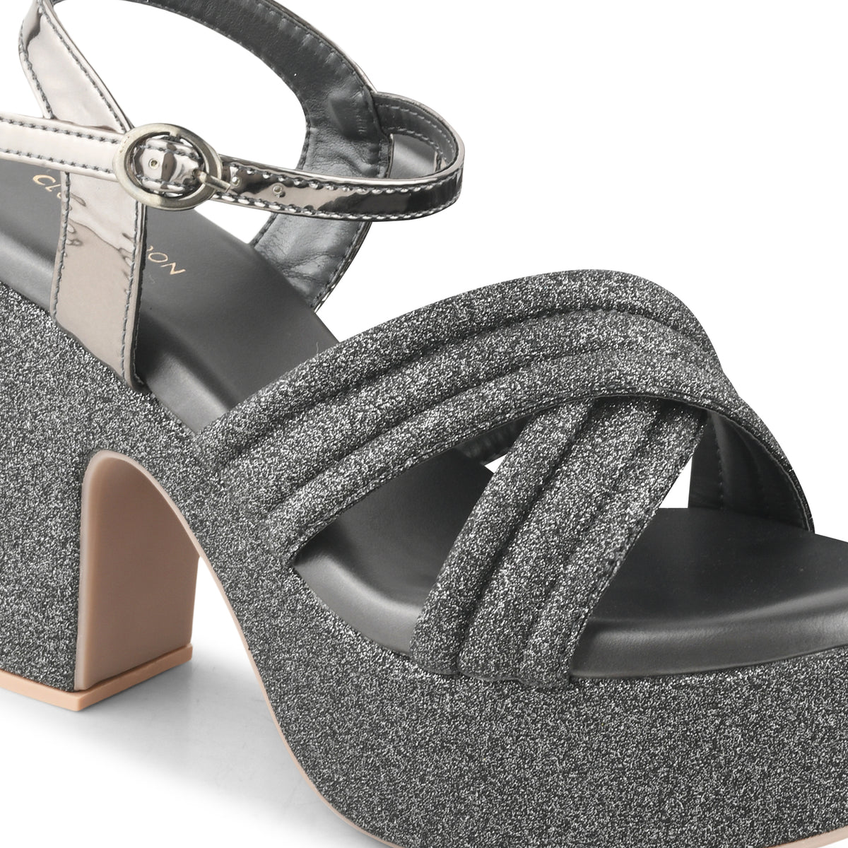 Women Black Party Platform Heel Sandals