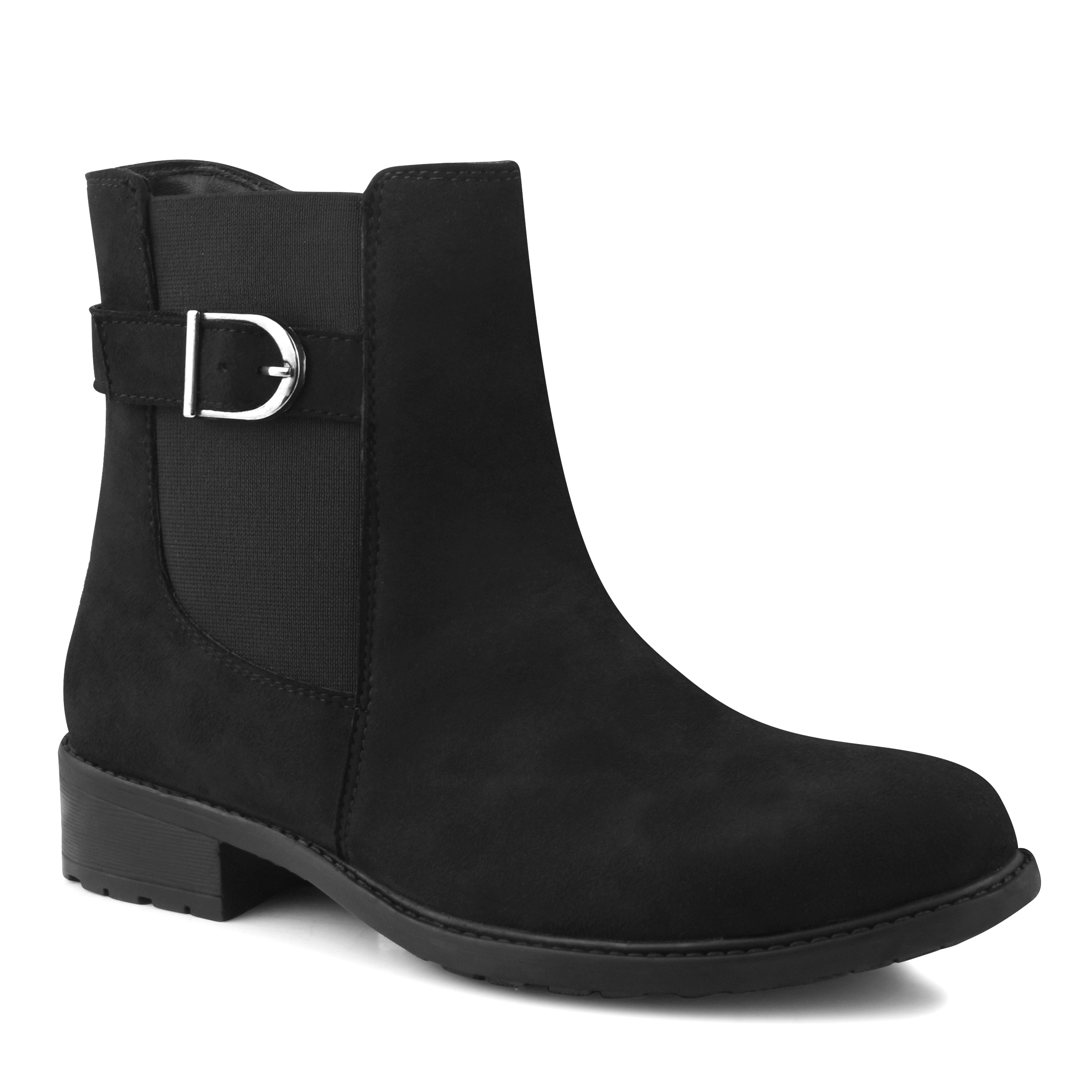 Women Black Casual Block Heeled Boots