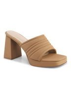 Womens Block Slip-On Heels