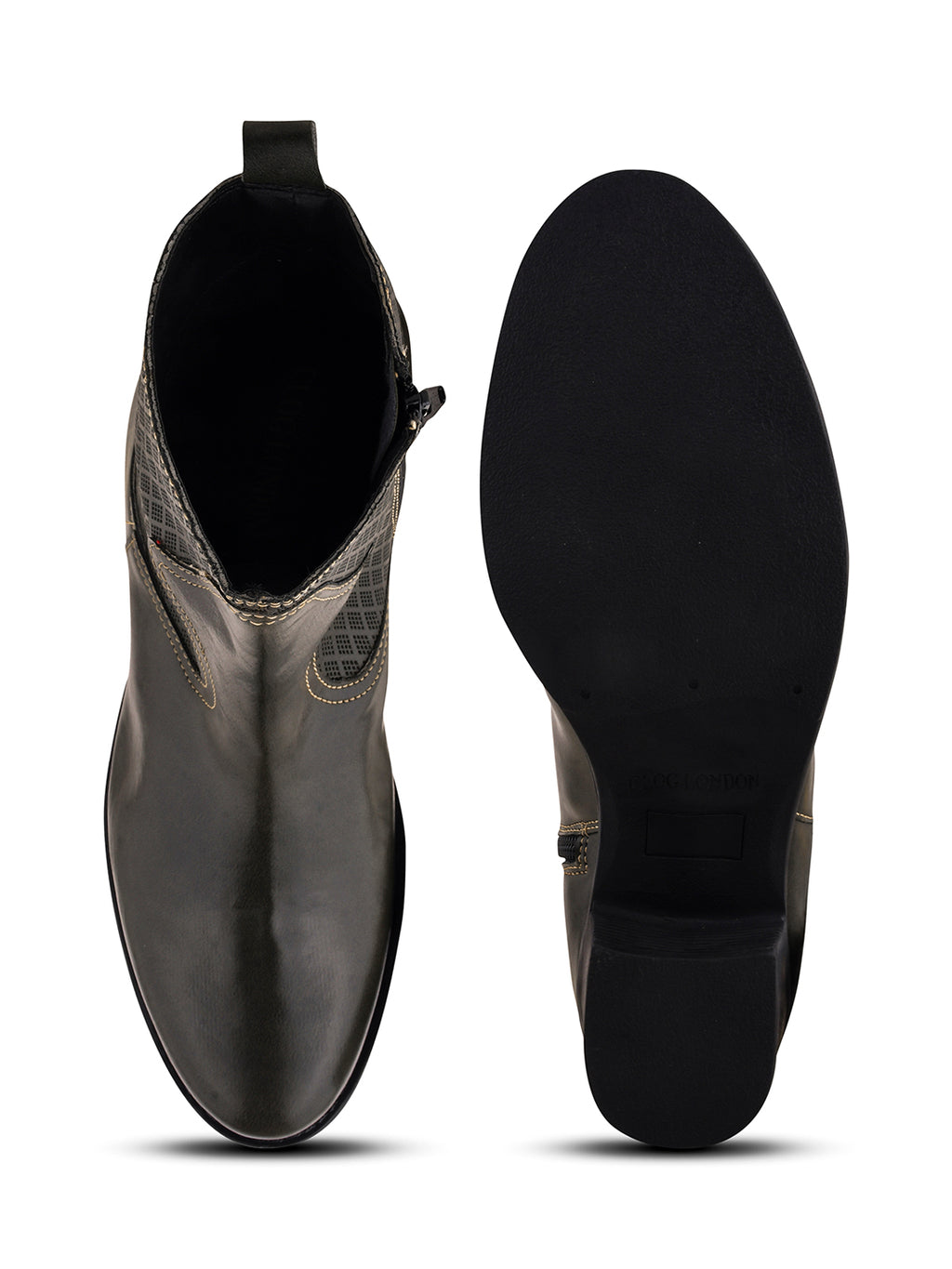 Women Leather Round Toe Boots