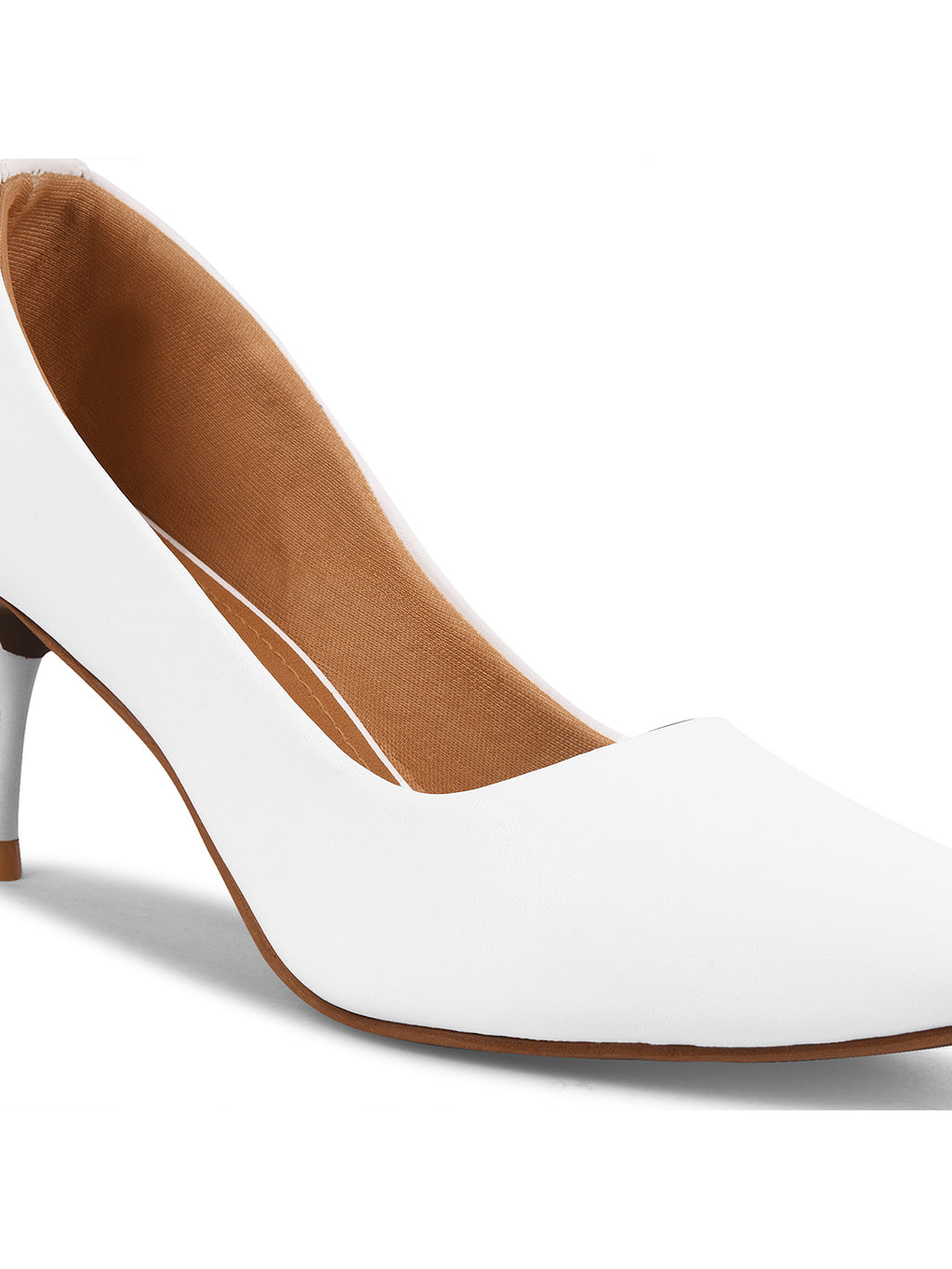 Women White Pumps Peep Toe Heeled Sandals