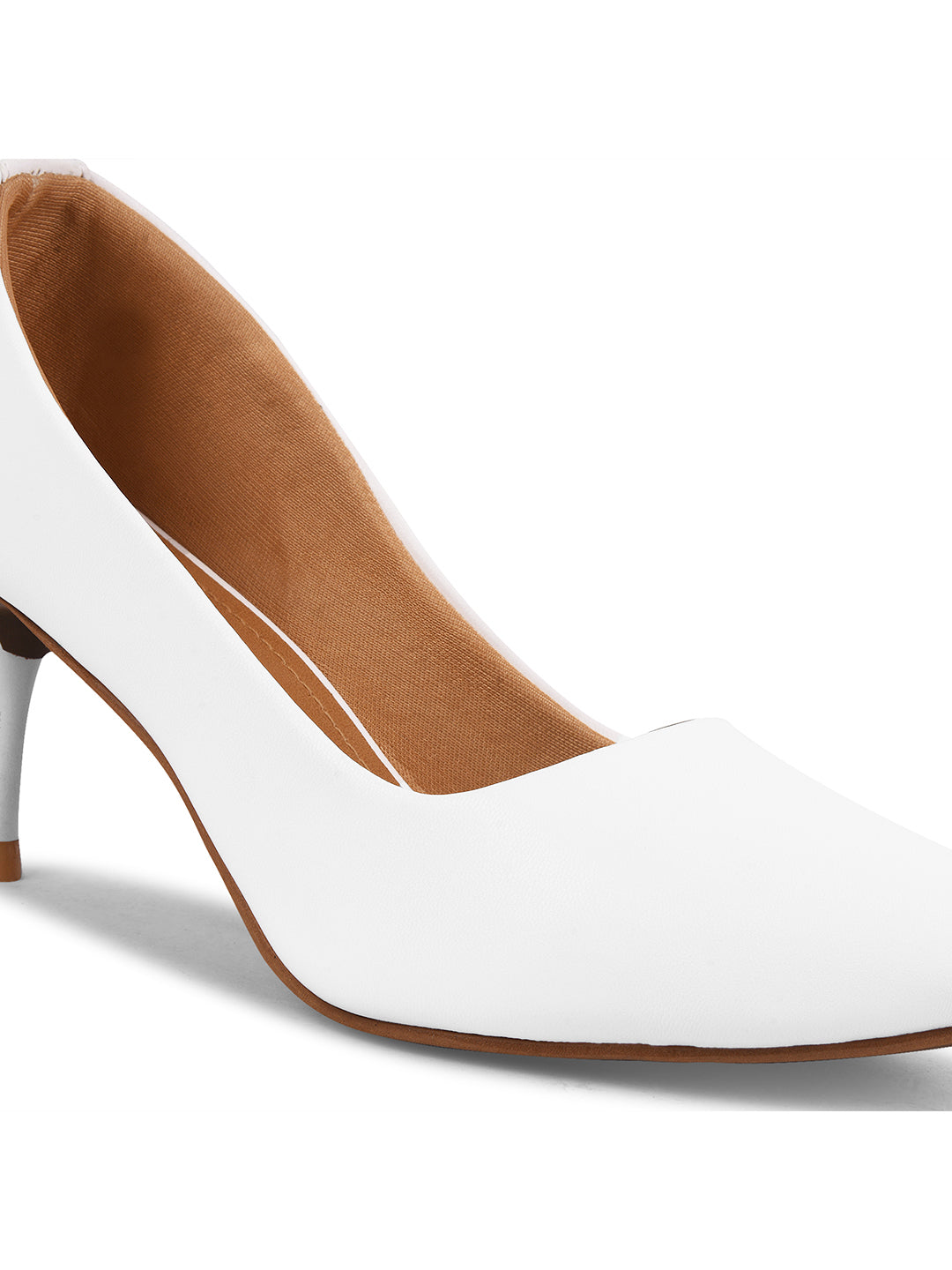 Women White Pumps Peep Toe Heeled Sandals