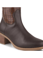 Women Black Ankle Length Side Zipper Boots