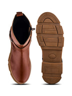 Women Tan Block Heeled Boots