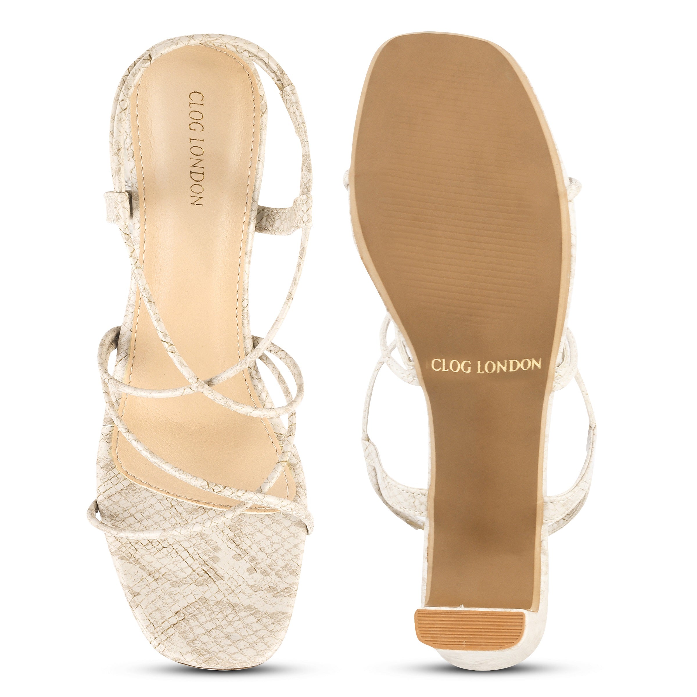 Womens Cream Sandals Heels