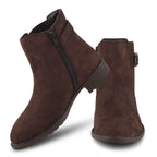 Women Brown Casual Block Heeled Boots