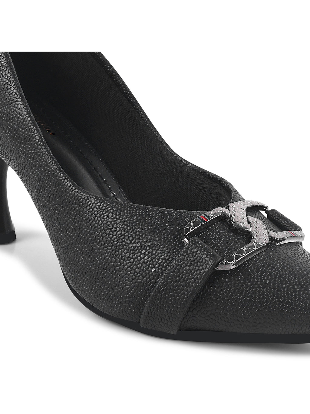 Women Black Slip on Stiletto Heel Pumps Sandals