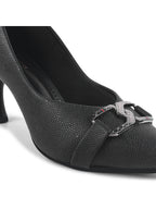 Women Black Slip on Stiletto Heel Pumps Sandals