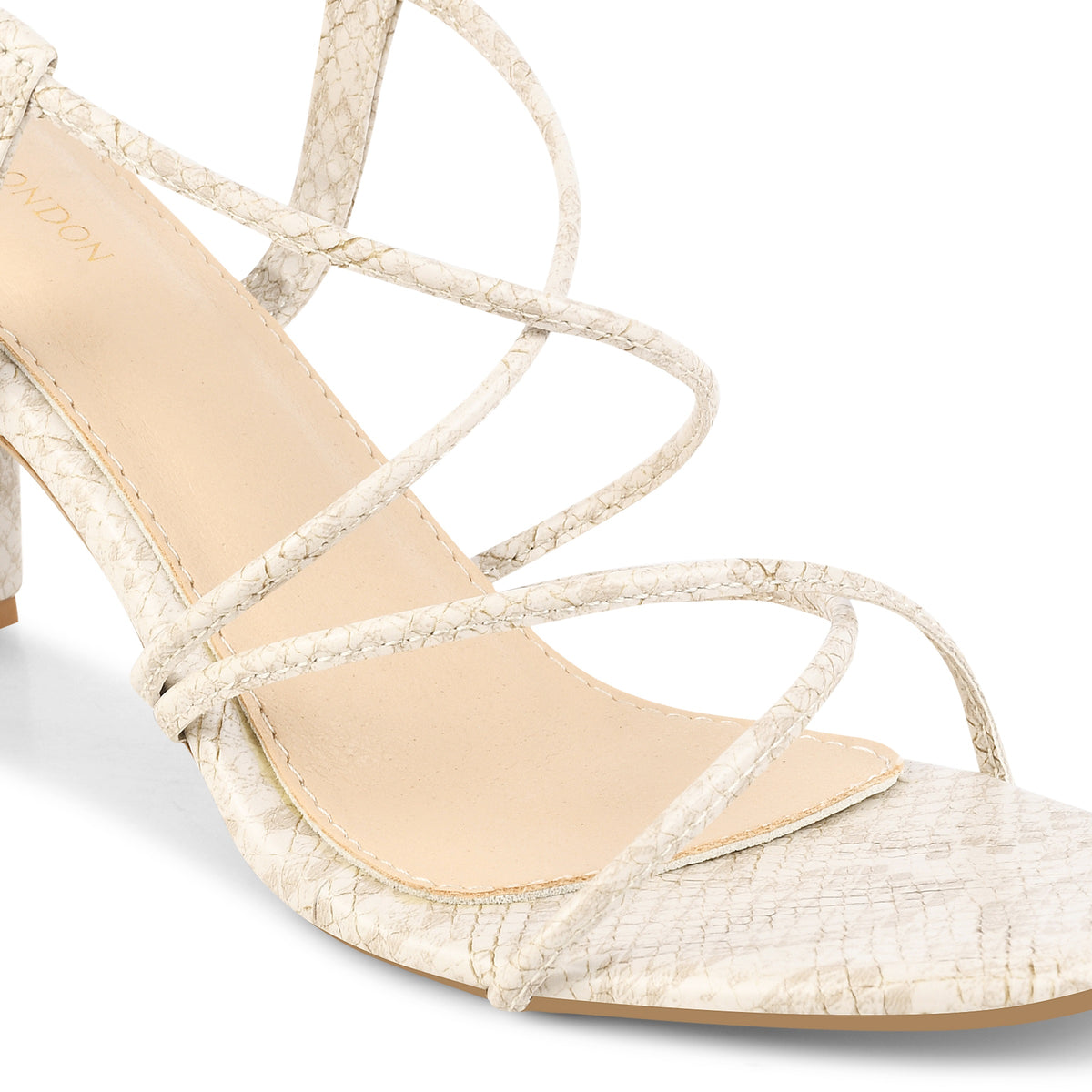 Womens Cream Sandals Heels