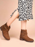 Women Tan Casual Boots