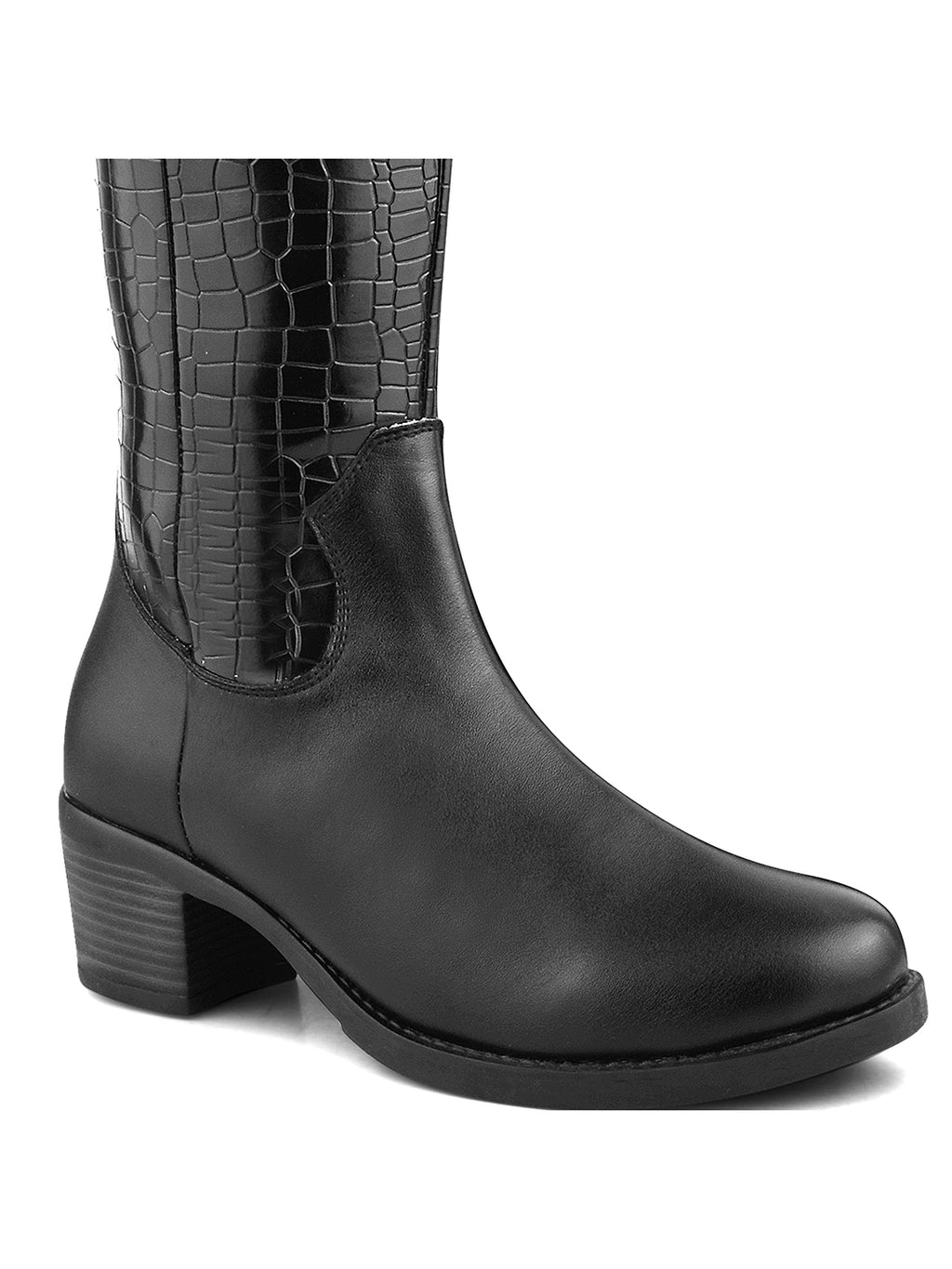 Women Black Ankle Length Side Zipper Boots
