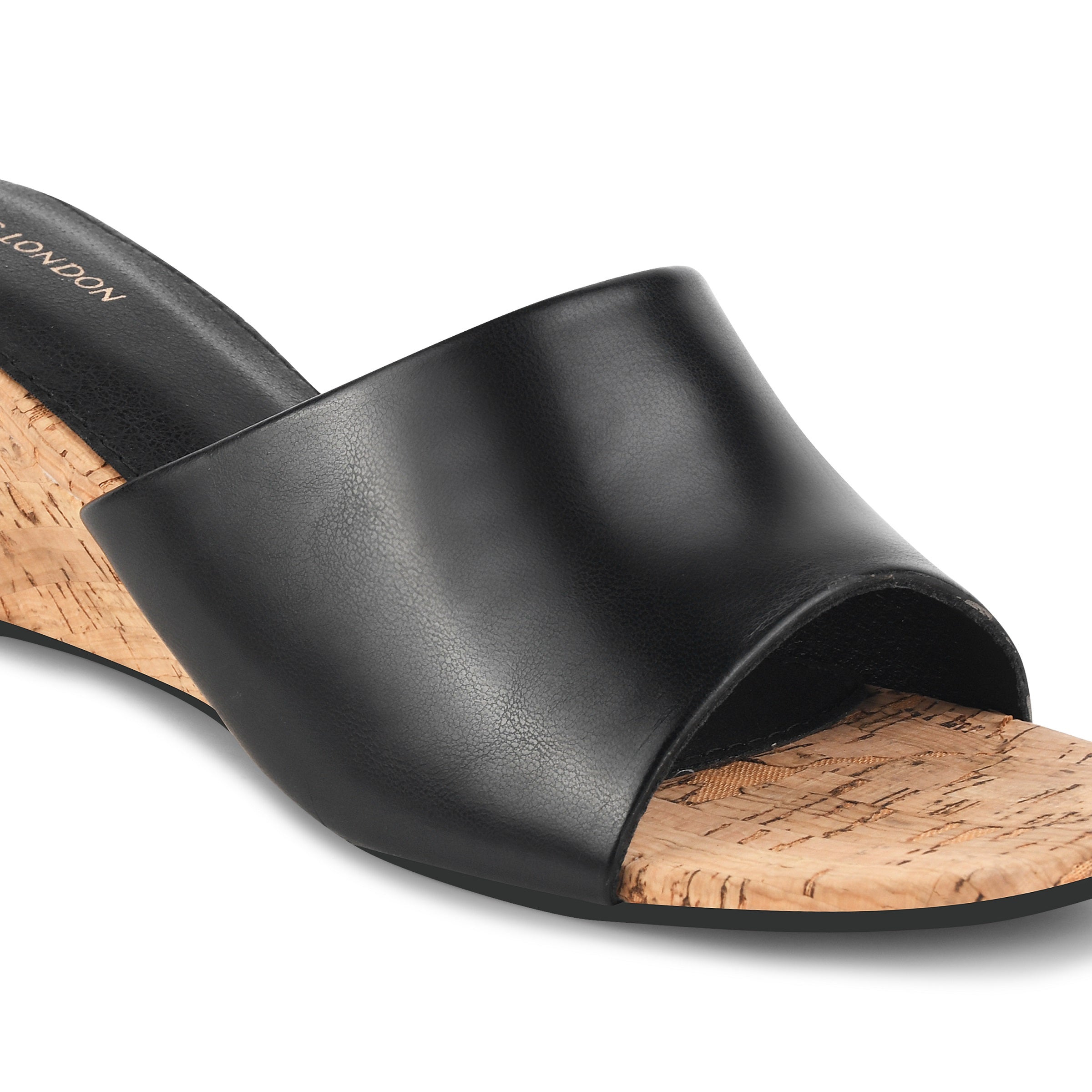 Women Black Wedges Sandals