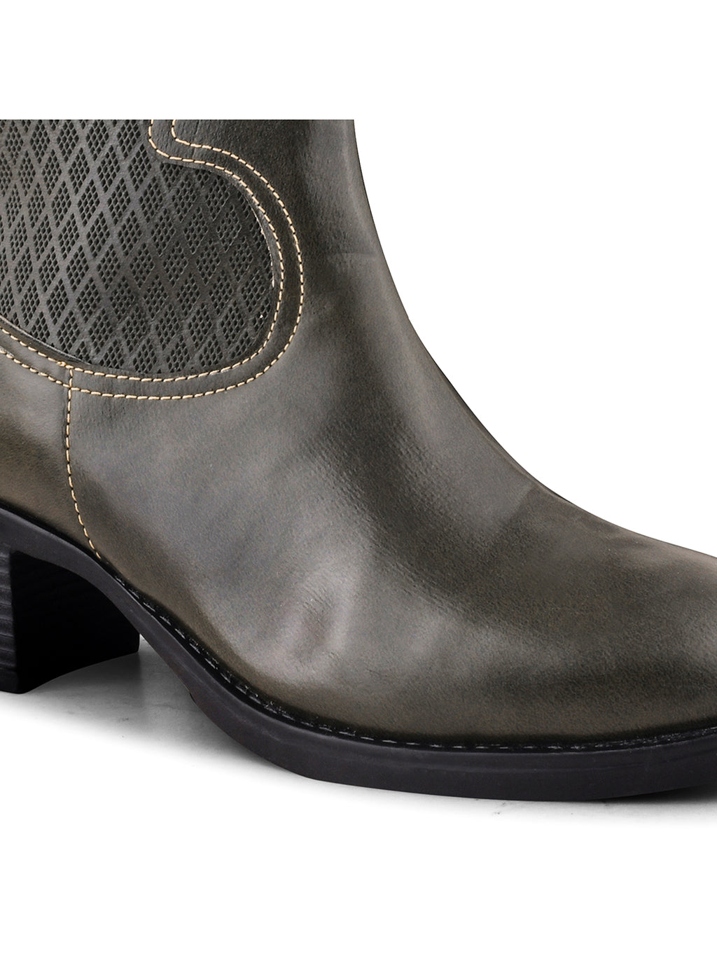 Women Leather Round Toe Boots