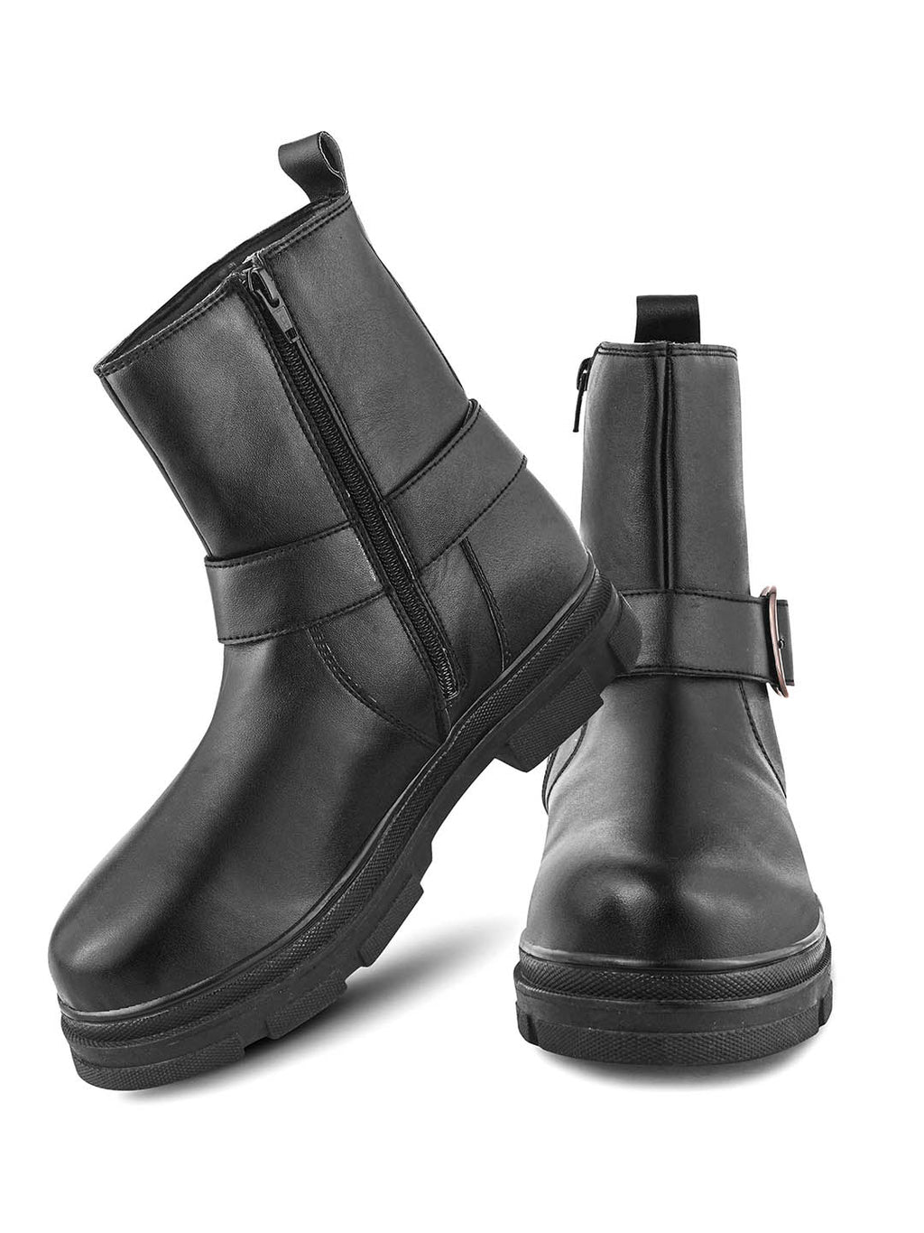 Women Tan Block Heeled Boots