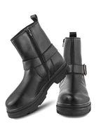 Women Tan Block Heeled Boots