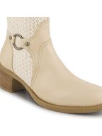 Women Tan Ankle Length Side Zipper Boots