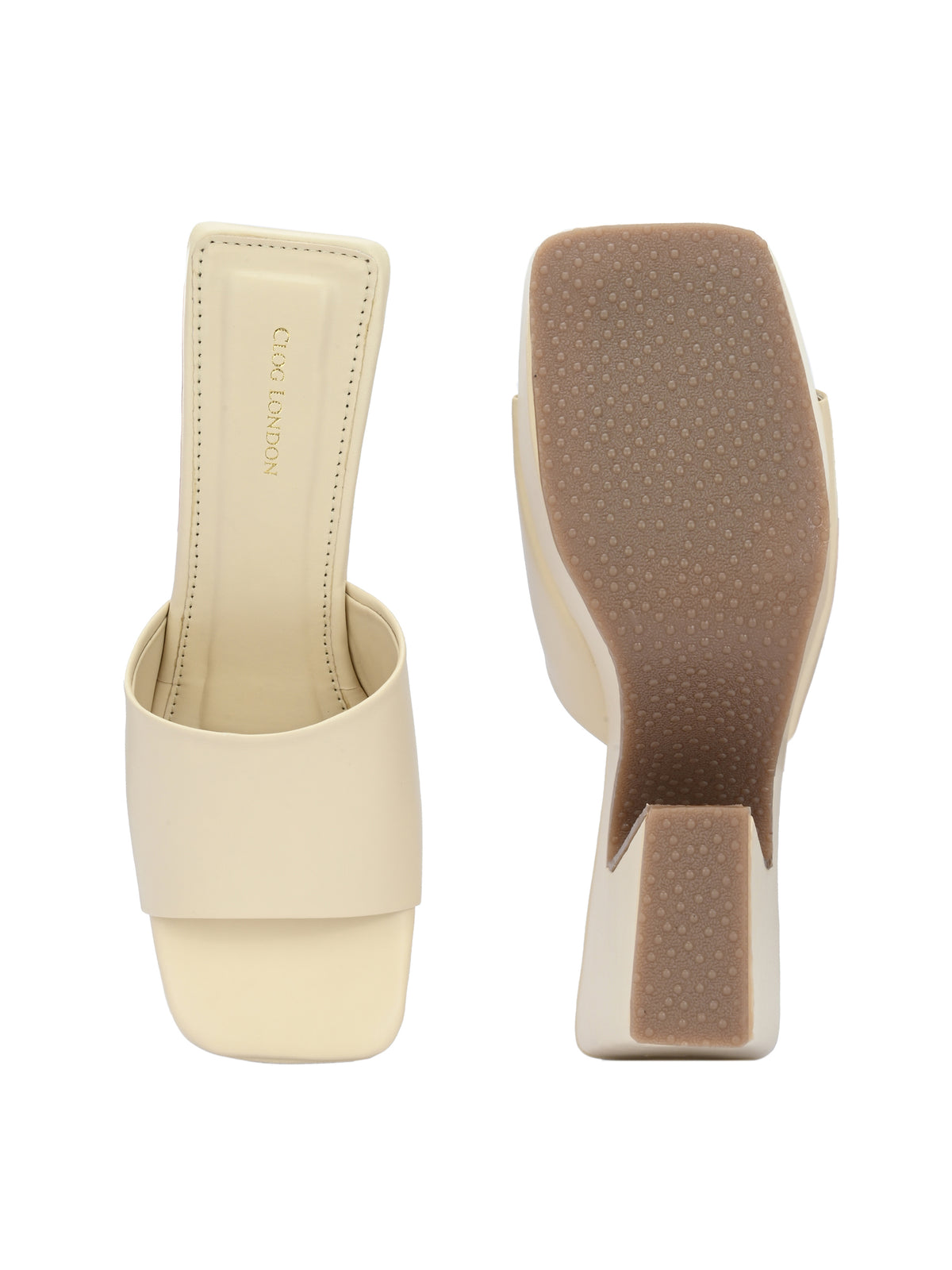 Women Cream Casual Heels Sandals