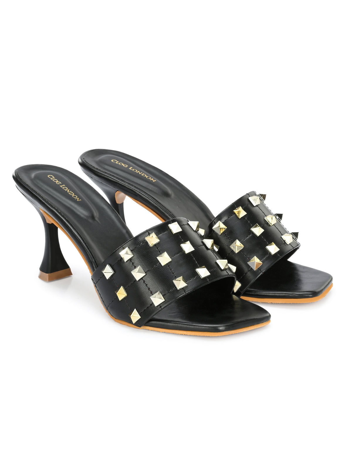 Women Black Comfortable Heel Sandals