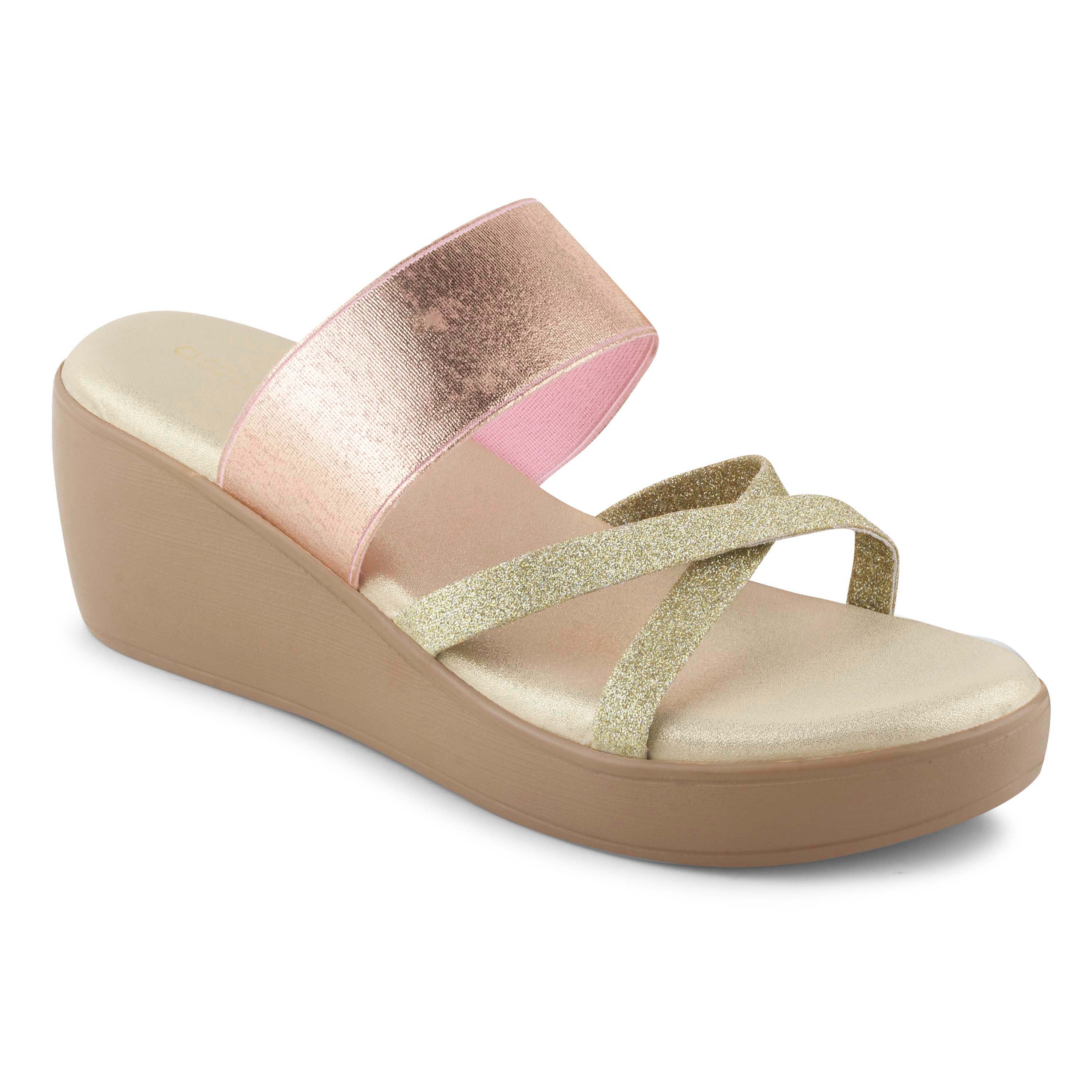Women Rose-Gold Wedges Heeled