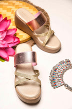 Women Rose-Gold Wedges Heeled
