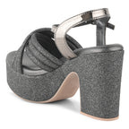 Women Black Party Platform Heel Sandals