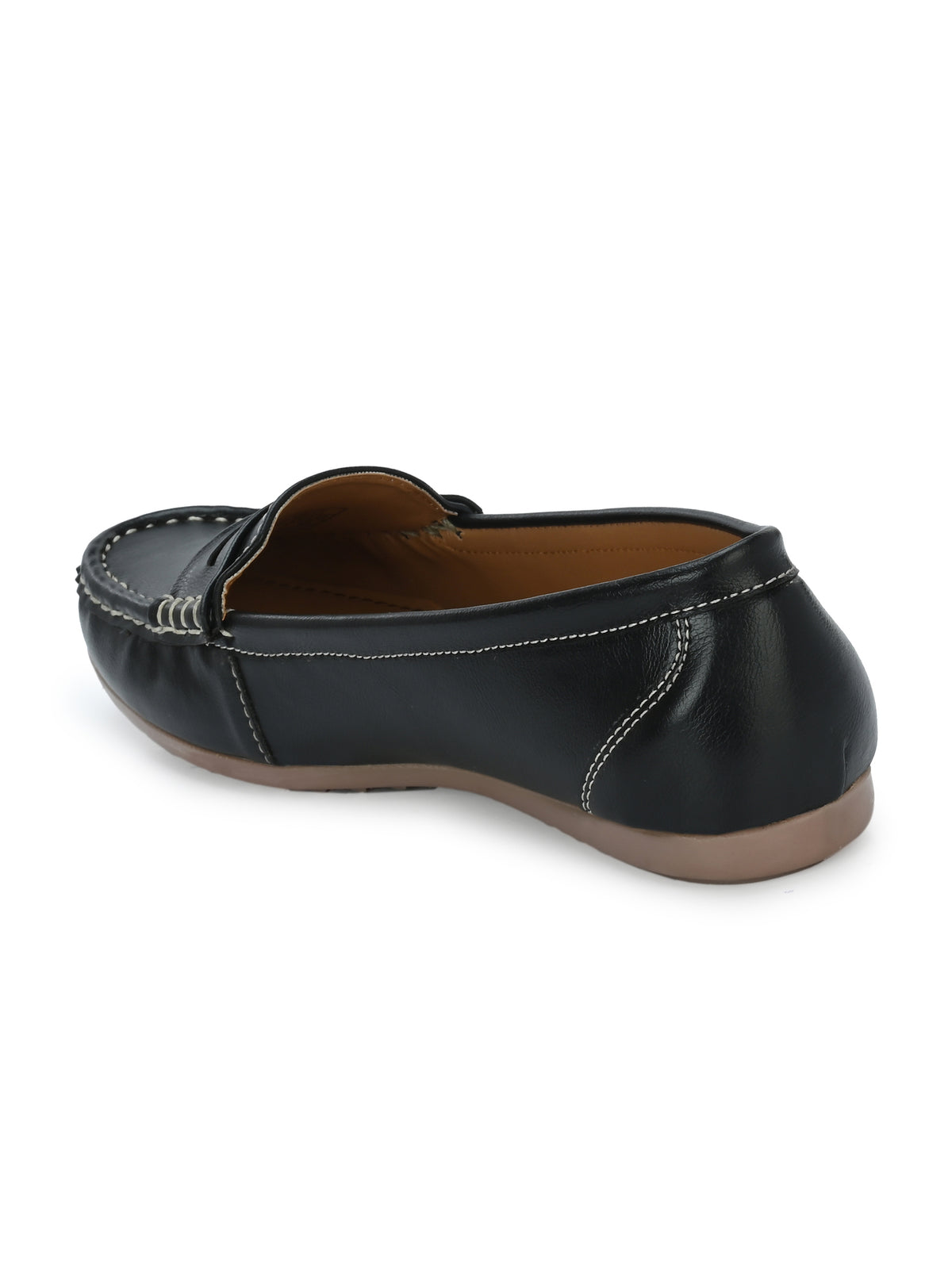 Women Black Textured Casual Loafers