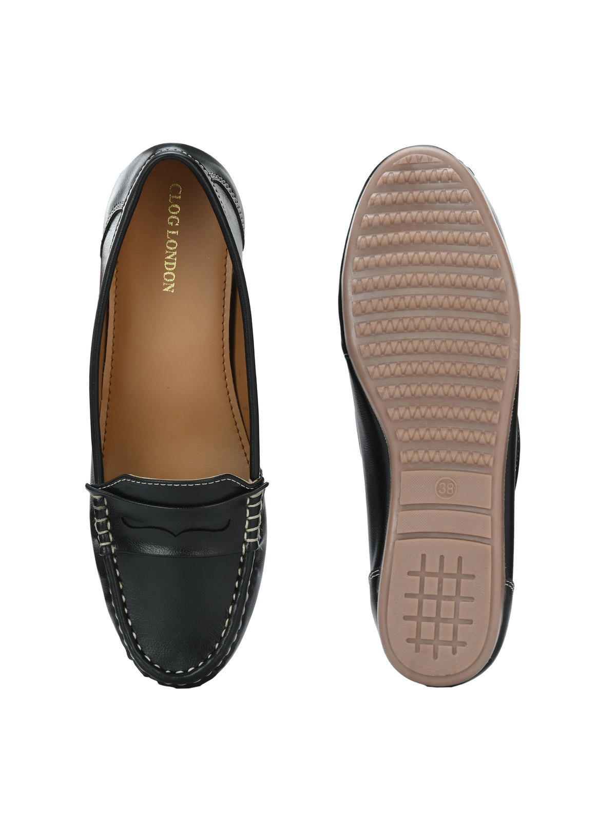Women Black Textured Casual Loafers