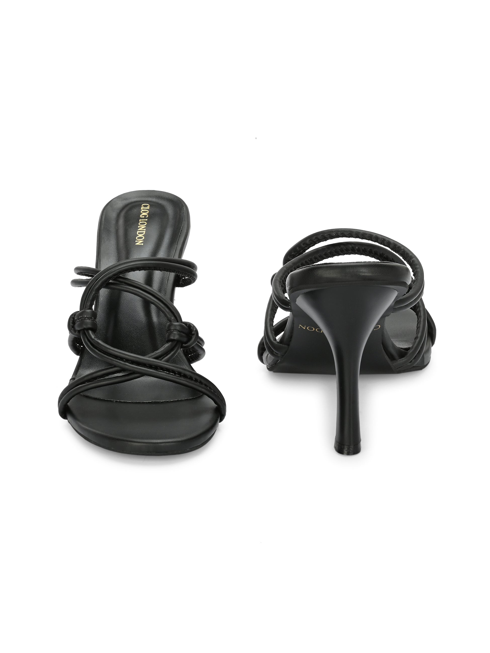 Women Black Comfortable Heels Sandals