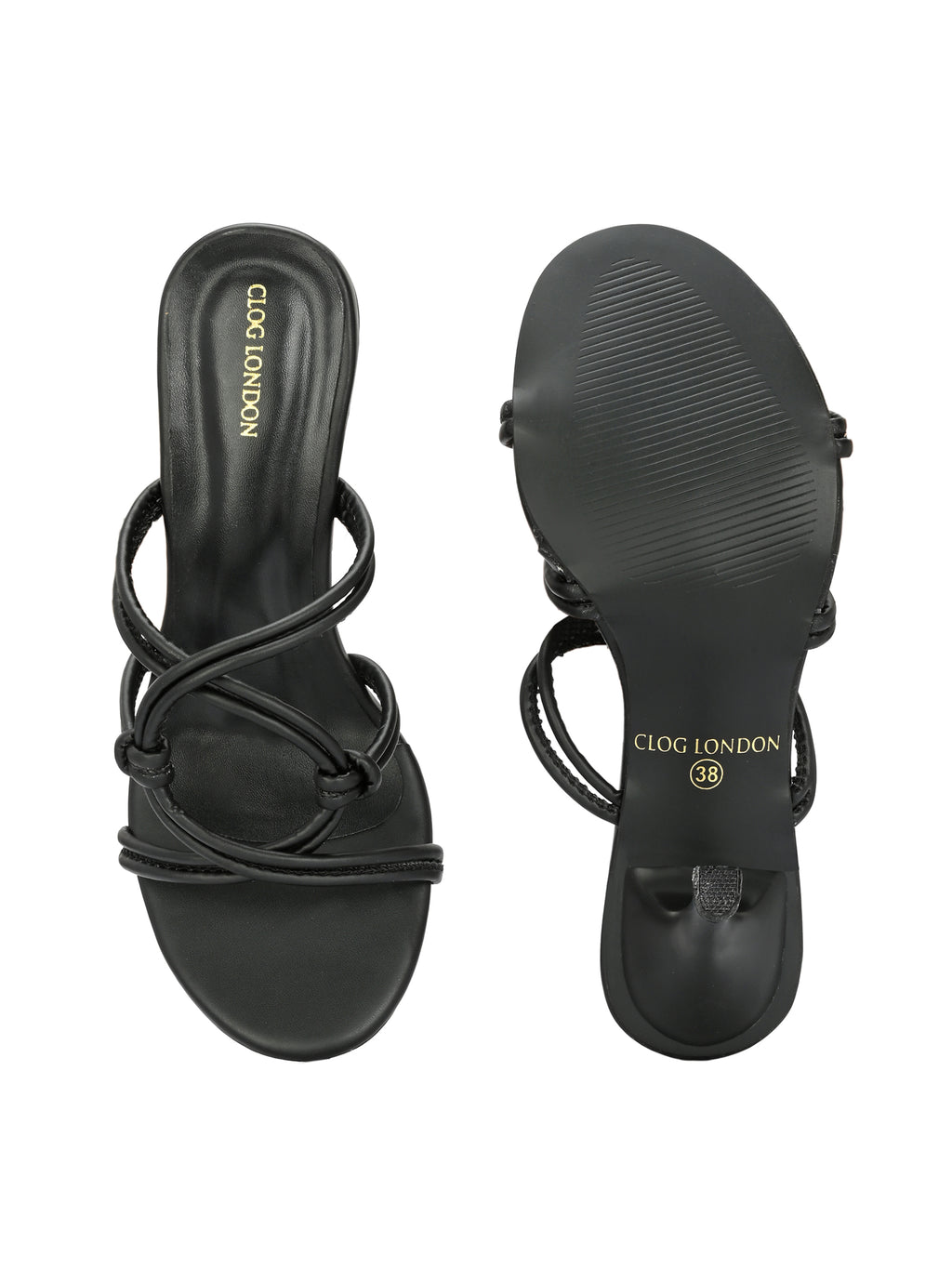 Women Black Comfortable Heels Sandals