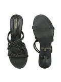 Women Black Comfortable Heels Sandals