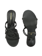 Women Black Comfortable Heels Sandals