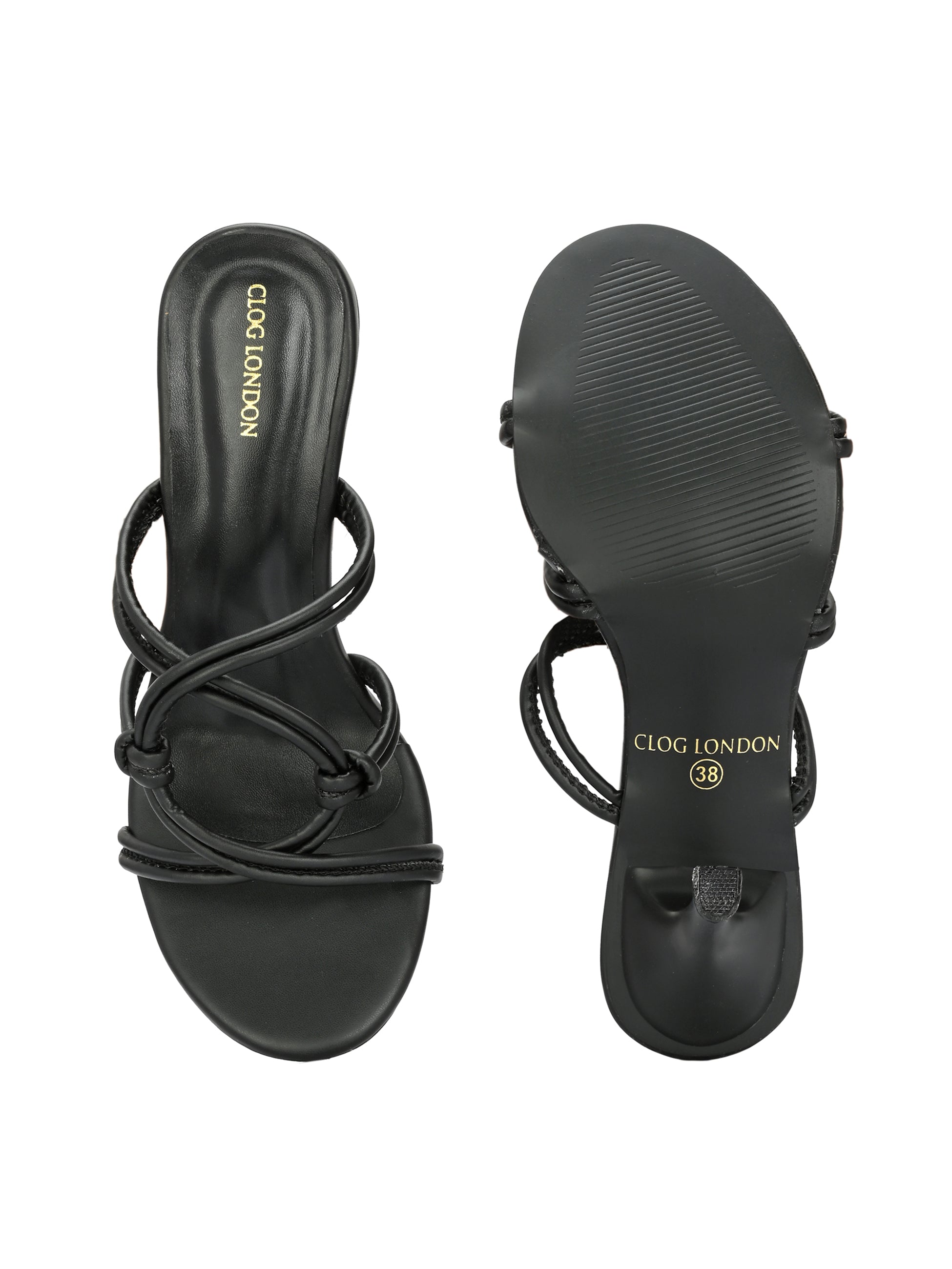 Women Black Comfortable Heels Sandals